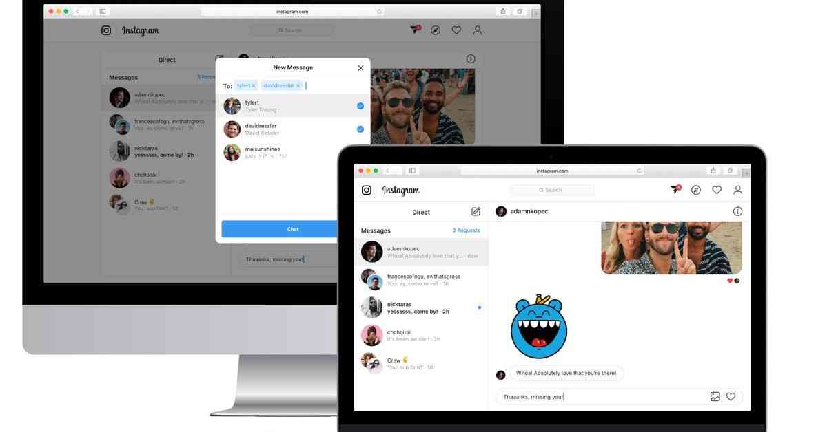 آپدیت جدید اینستاگرام برای پیام دهی از دایرکت در نسخه دسکتاپ