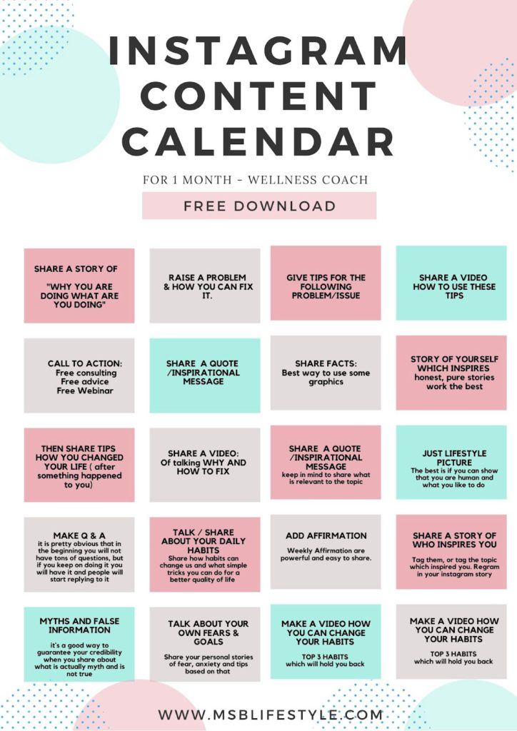 تقویم محتوایی اینستاگرام تقویم محتوایی اینستاگرام